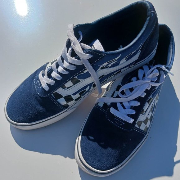 Vans blue men's size 11 skater shoes checkered - Picture 4 of 12